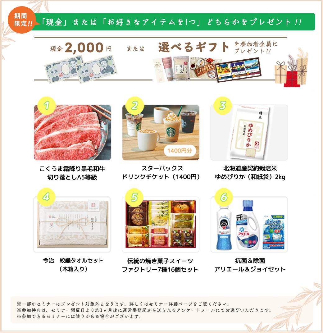 交通費として商品券2,000円分プレゼント!
